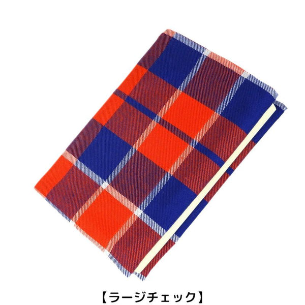 辞書カバー　チェック　レッド　ネイビー　赤　紺 Yoichiタータン 播州織【ブックカバー】文庫本サイズ – 公式｜余市観光