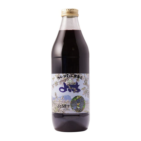 北王よいち　北海道余市産果汁100％ ぶどうジュース ブレンド 1,000ml ボトル正面の写真